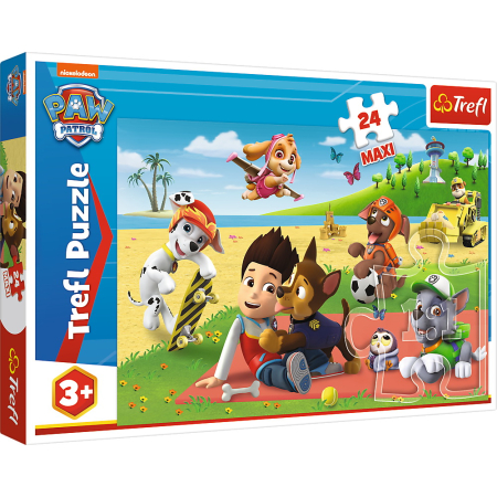 Puzzle - PUZZLE TREFL 24 MAXI PATRULA CATELUSILOR DISCTRACTIA LA PLAJA