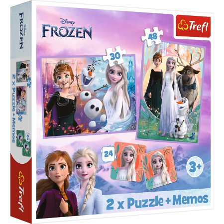 Puzzle - PUZZLE TREFL 2IN1 MEMO DISNEY FROZEN PRINTESELE SI TARAMUL LOR