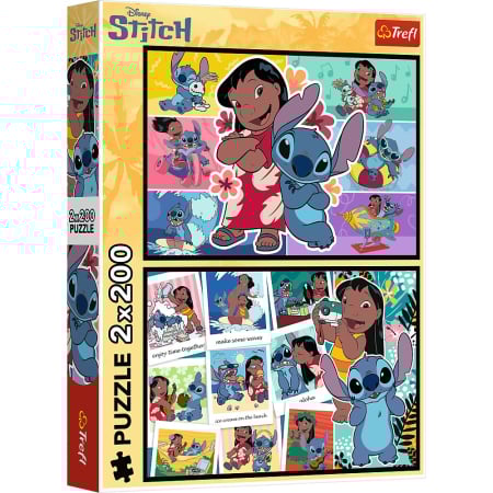 Puzzle - PUZZLE TREFL 2X200 DISNEY LILO SI STITCH VIATA FERICITA