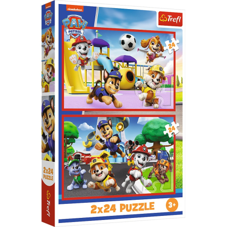 Puzzle - PUZZLE TREFL 2X24 PATRULA CATELUSILOR ZIUA AMUZANTA A CATELUSILOR