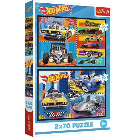Puzzle - PUZZLE TREFL 2X70 HOT WHEELS MASINI