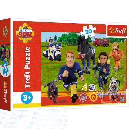 Puzzle - PUZZLE TREFL 30 POMPIERUL SAM GATA DE SALVARE