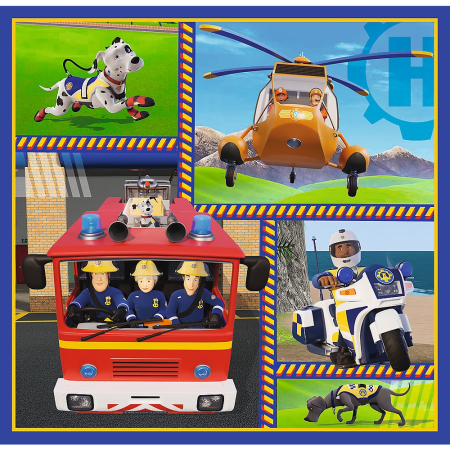 PUZZLE TREFL 3IN1 POMPIERUL SAM O ZI DIN VIATA POMPIERILOR [1]