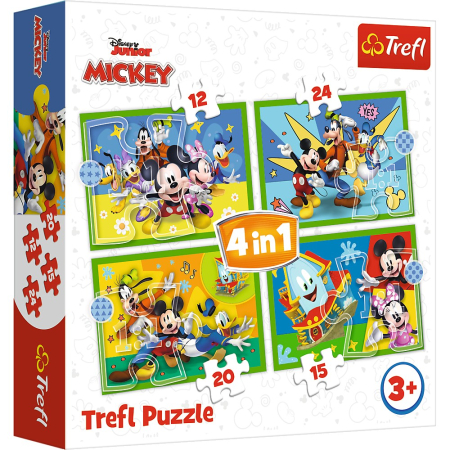 Puzzle - PUZZLE TREFL 4IN1 MICKEY MOUSE SI PRIETENII