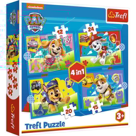 Puzzle - PUZZLE TREFL 4IN1 PATRULA CATELUSILOR ECHIPA