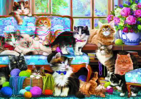 PUZZLE TREFL 500 FAMILIA DE PISICUTE [1]