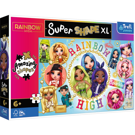 Puzzle - PUZZLE TREFL PRIMO SUPER SHAPE XXL 160 RAINBOW HIGH PRIETENELE COLORATE