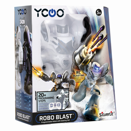 Mașinuțe cu telecomandă - ROBOT ELECTRONIC ROBO BLAST ALB