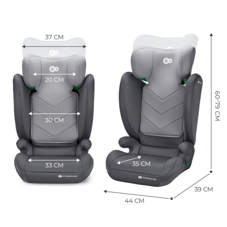 SCAUN AUTO KINDERKRAFT I-SPARK, I-SIZE 100-150 CM, GREY [7]