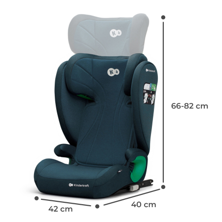 SCAUN AUTO KINDERKRAFT JUNIOR FIX2, I-SIZE 100-150 CM, HARBOR BLUE [5]