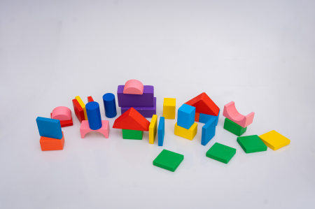 Set 2 in 1 Cuburi constructii lemn si jucarie de tras [3]