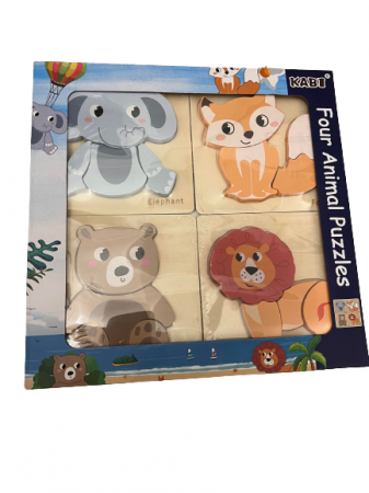 Set 4 puzzle din lemn Animalute [0]