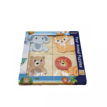 Set 4 puzzle din lemn Animalute [1]