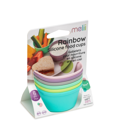 Accesorii hrănire bebe - SET 6 RECIPIENTE DIN SILICON, MELII