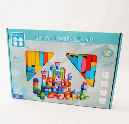 Set educativ 100 cuburi din lemn Urban [2]