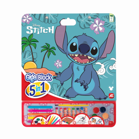 Jucării copii 2-3 ani - SET PENTRU DESEN GIGA BLOCK 5 IN 1 STITCH