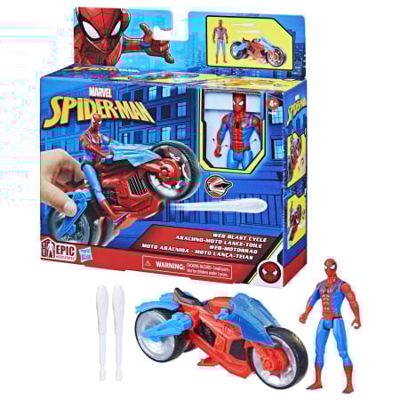 SPIDERMAN SET FIGURINA SI VEHICUL WEB BLAST CYCLE [6]