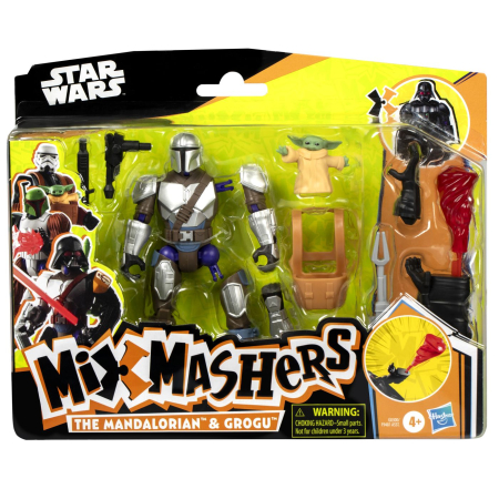 Figurine cu eroi si personaje - STAR WARS MIX MASHERS DELUXE SET FIGURINA MANDALORIAN AND GROGU 12CM SI ACCESORII