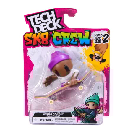 Mașinuțe, Motociclete, Elicoptere, Avioane - TECH DECH SK8 CREW PACHET PLACA SI FIGURINA 9.6CM SAPCA MOV