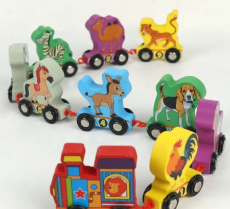 Trenulet din lemn cu animale si 10 vagoane [2]