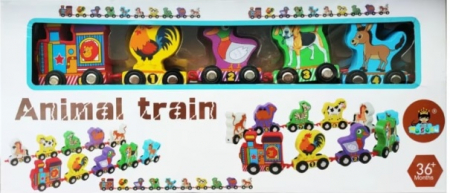 Trenulet din lemn cu animale si 10 vagoane [0]