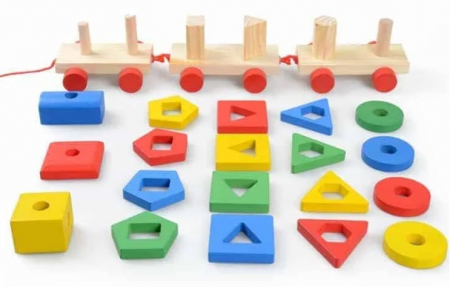 Trenulet lemn Montessori sortator [4]