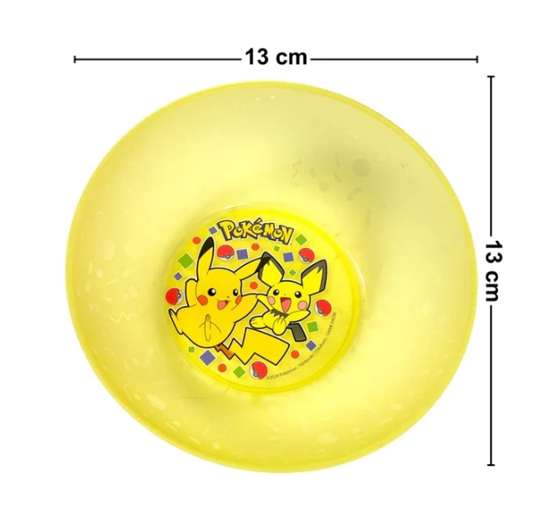 Set 4 boluri plastic galbene reutilizabile Pokemon pentru copii – boluri rezistente, colorate, ușor de curățat [3]