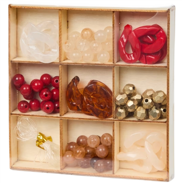 Set Mărgele în Cutie de Lemn – Kit Creativ pentru Brățări și Bijuterii DIY [2]