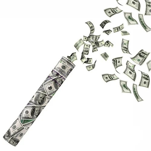 Tun de confetii cu dolari [3]