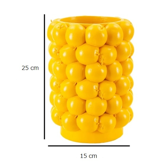 Vază Ceramică Galben Lămâie 25 x 15 cm – Vază Decorativă pentru Flori Naturale și Artificiale [3]
