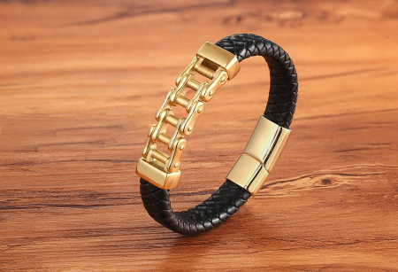 Cadouri - Brățară pentru bărbați, stil punk, model lanț de bicicletă