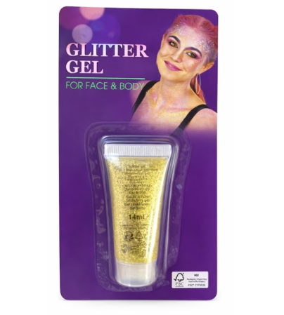 Articole pentru Petrecere  & Decoratiuni Party - Gel cu Sclipici Albastru pentru Față și Corp 14 ml – Glitter Cosmetic pentru Machiaj și Petreceri