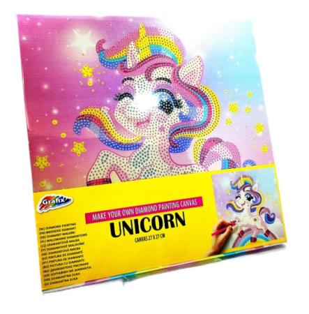 Hobby & DIY - Kit pictură cu diamante Unicorn – Set complet Diamond Painting pentru copii și adulți