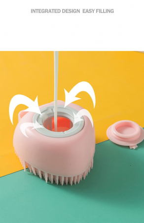 Perie pentru spălat animalul de companie, cu dozator de șampon [2]