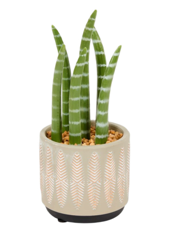 Decorațiuni & Casă - Plantă Artificială Sansevieria 20 cm – Plantă Decorativă Mică pentru Birou sau Casă
