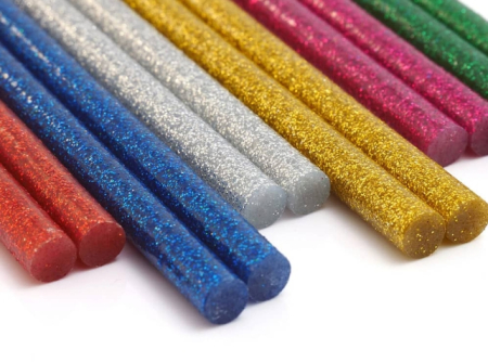 Hobby & DIY - Set 12 Batoane de Silicon cu Sclipici Colorat – Creativ pentru Școală și Hobby