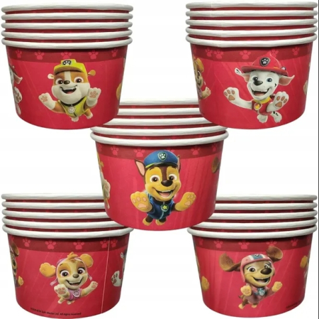 Articole pentru Petrecere  & Decoratiuni Party - Set 5 boluri carton Paw Patrol 11,5 x 6,8 cm – boluri petrecere copii, ideale pentru gustări și dulciuri
