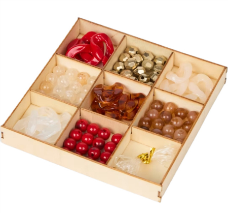 Hobby & DIY - Set Mărgele în Cutie de Lemn – Kit Creativ pentru Brățări și Bijuterii DIY