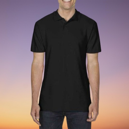 Imbrăcăminte bărbați - Tricou polo din pique dublu pentru barbati - Softstyle - Black