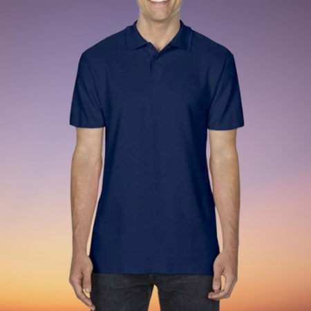 Imbrăcăminte bărbați - Tricou polo din pique dublu pentru barbati - Softstyle - Navy
