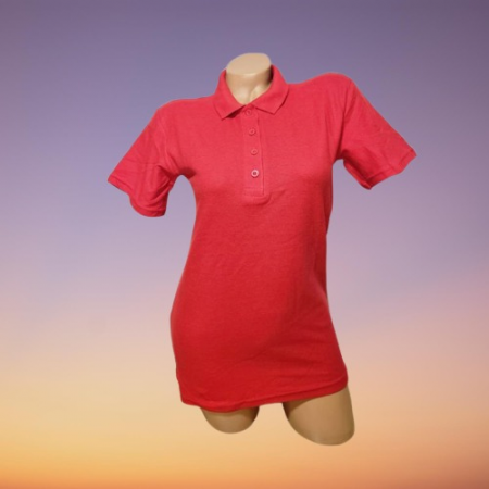Imbrăcăminte damă - Tricou polo pentru dama dublu pique - RED