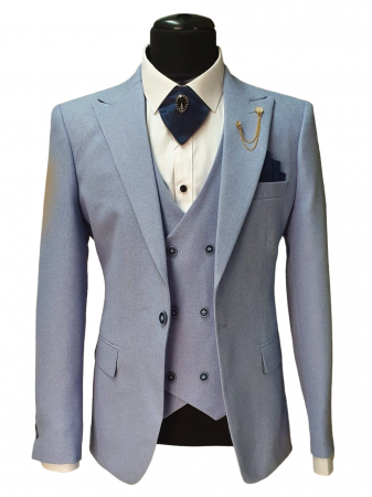 Barbati - Costum 3 Piese - Albastru deschis
