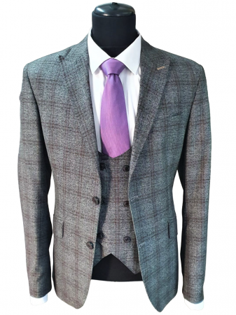 Barbati - Costum 3 Piese - Gri/Carouri