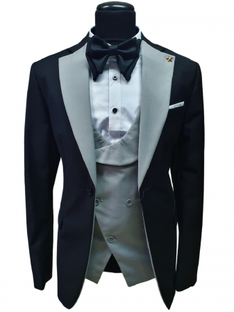 Ceremonie - Costum de ceremonie - Negru/Gri