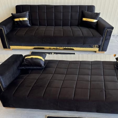 Mobilier - CANAPEA CATIFEA NEGRU