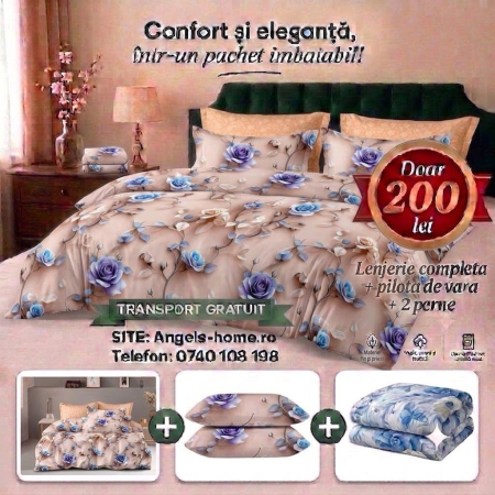 OFERTA VERII - Lenjerie + pilota de vara + perne