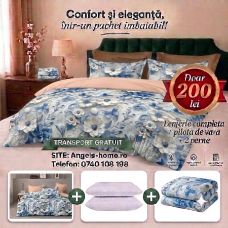 OFERTA VERII - Lenjerie + pilota de vara + perne
