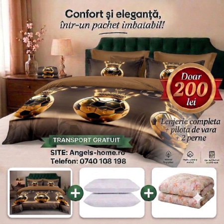 OFERTA VERII - Lenjerie + pilota de vara + perne