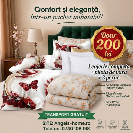 DORMITOR - Lenjerie + pilota de vara + perne