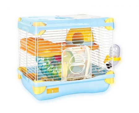 Custi si Accesorii - Cusca pentru rozatoare cu accesorii, Albastru, 28 x 21 x 25 cm, K804